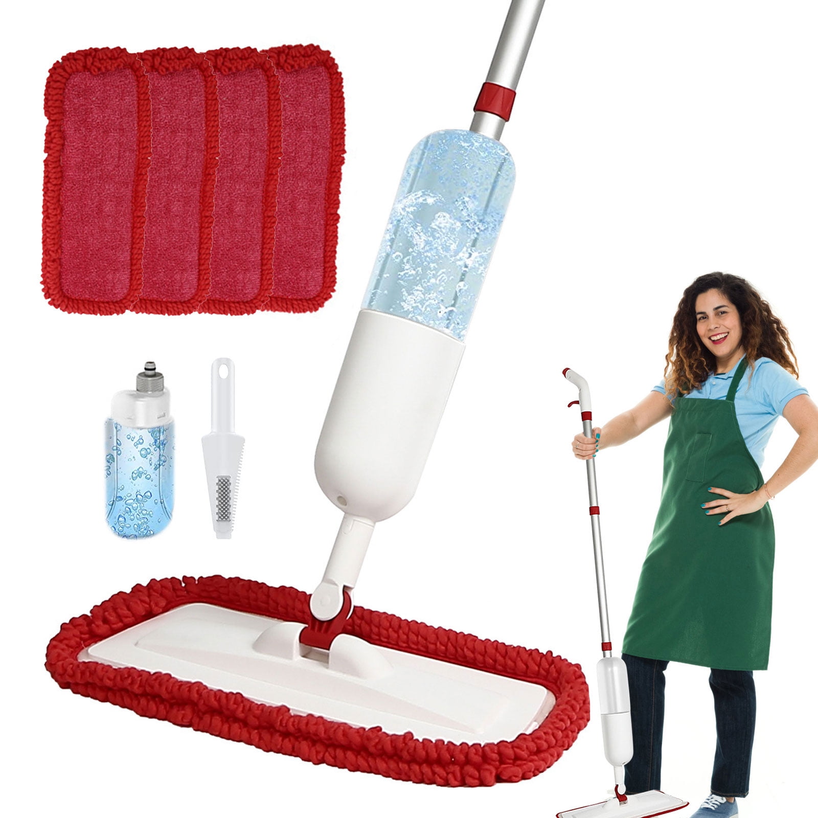 DEJI Microfiber Mop with Sprayer, Dry and Wet Mop with 640ML Refillable