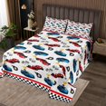 thumbnail image 2 of Erosebridal Racing Car Coverlet Set King for Boys, Checkered Flag Bedding Set, Sports Car Decor, 3pcs, 2 of 5