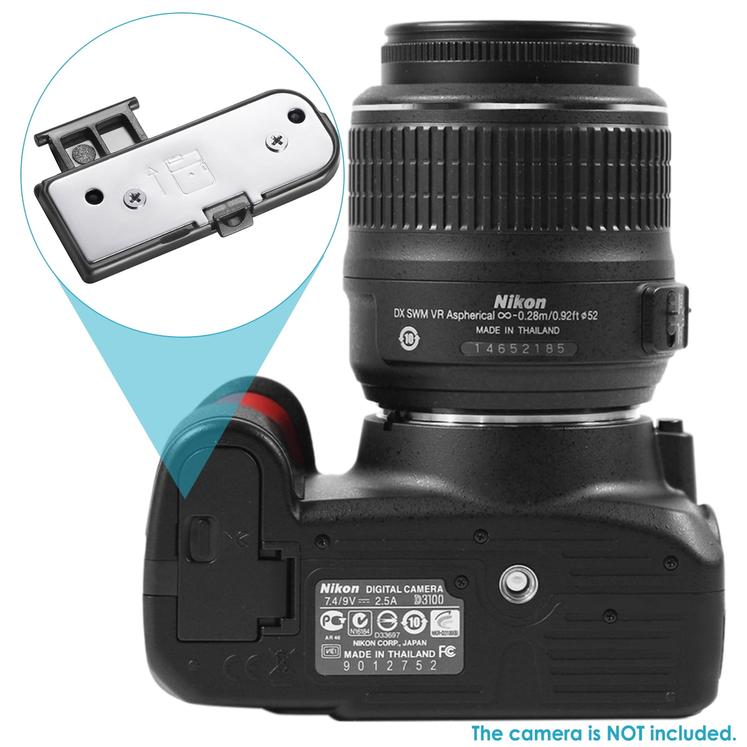 Neewer Camera Replacement Snapon Battery Door Cover for NIKON D3100