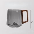 thumbnail image 2 of High-Temperature Heat-Resistant Glass Tea Cup - With Walnut Wood Handle for Office/Home Use, Durable Clear Glass Drinking Cup for Tea/Coffee/Hot Beverages, Elegant Office Accessory, 4in, Clear, 2 of 4