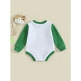 thumbnail image 3 of Baby Girl Boy St. Patrick's Day Outfit Sweatshirts Rompers Clothes Letter Clover Print Long Sleeve Spring Bodysuits, 3 of 7