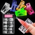 thumbnail image 2 of Puntas de uñas de 100 piezas con escala + Clips de uñas de 5 colores para extensión de uñas Uso d Maboto Punta de uñas, 2 of 7