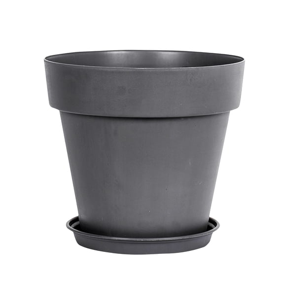 Flower Pot Round Shape with Saucer, Indoor Outdoor Universal Planting Container for Succulents and Pothos Plants 9x4Inch