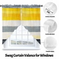 thumbnail image 3 of Gray Yellow Brush Swag Curtain Valance for Windows, Geometric Strip Window Treatments Short Swag Topper for Kitchen Windows Bathroom Bedroom, 36"x36", 3 of 8