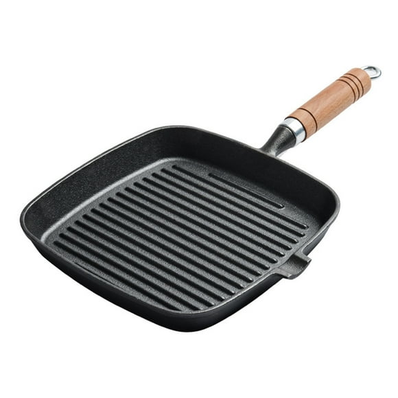 Iron Steak Striped Frying Pan Coated Non-Stick Household 24Cm Pan Pan for Frying Steak Pan