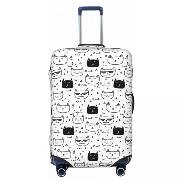 Custom Colorful Cartoon Kitten Cat Luggage Cover Elastic Travel Suitcase Protective Covers Fits 18-32 Inch