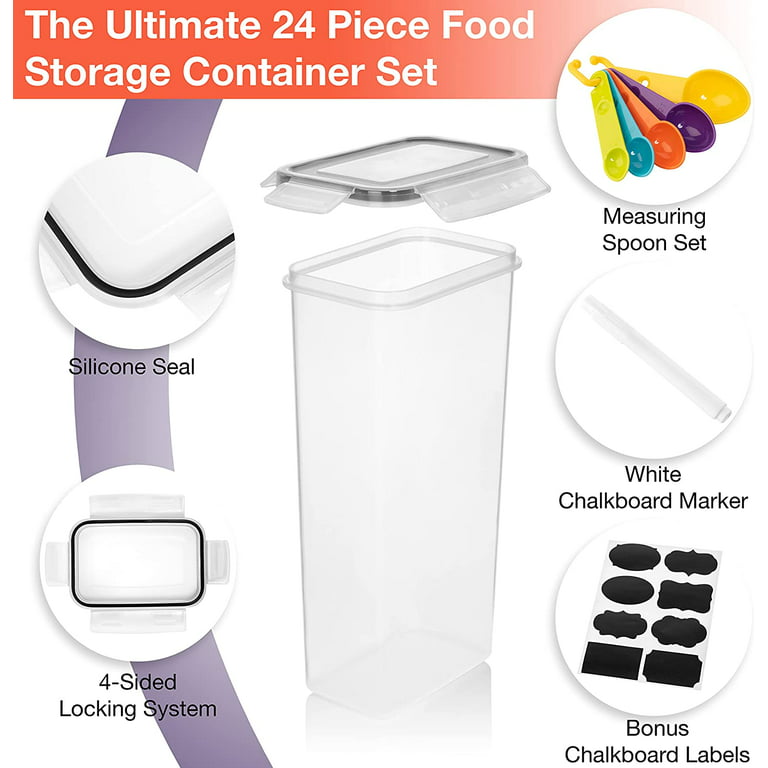 Food Storage Containers Set – Airtight Plastic Containers for organizing  with Easy Snap Lids (16 Pack) – Pantry & Kitchen Organization – BPA-Free  Food.. 