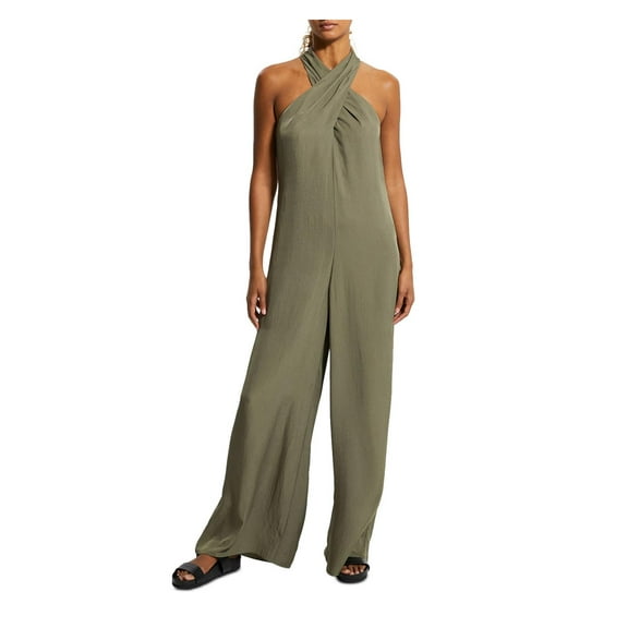 Theory Womens Twill Sleeveless Jumpsuit