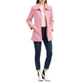 thumbnail image 2 of Unique Bargains Women's Turn-Down Collar Pockets Outwear Winter Coat XS Pink, 2 of 7