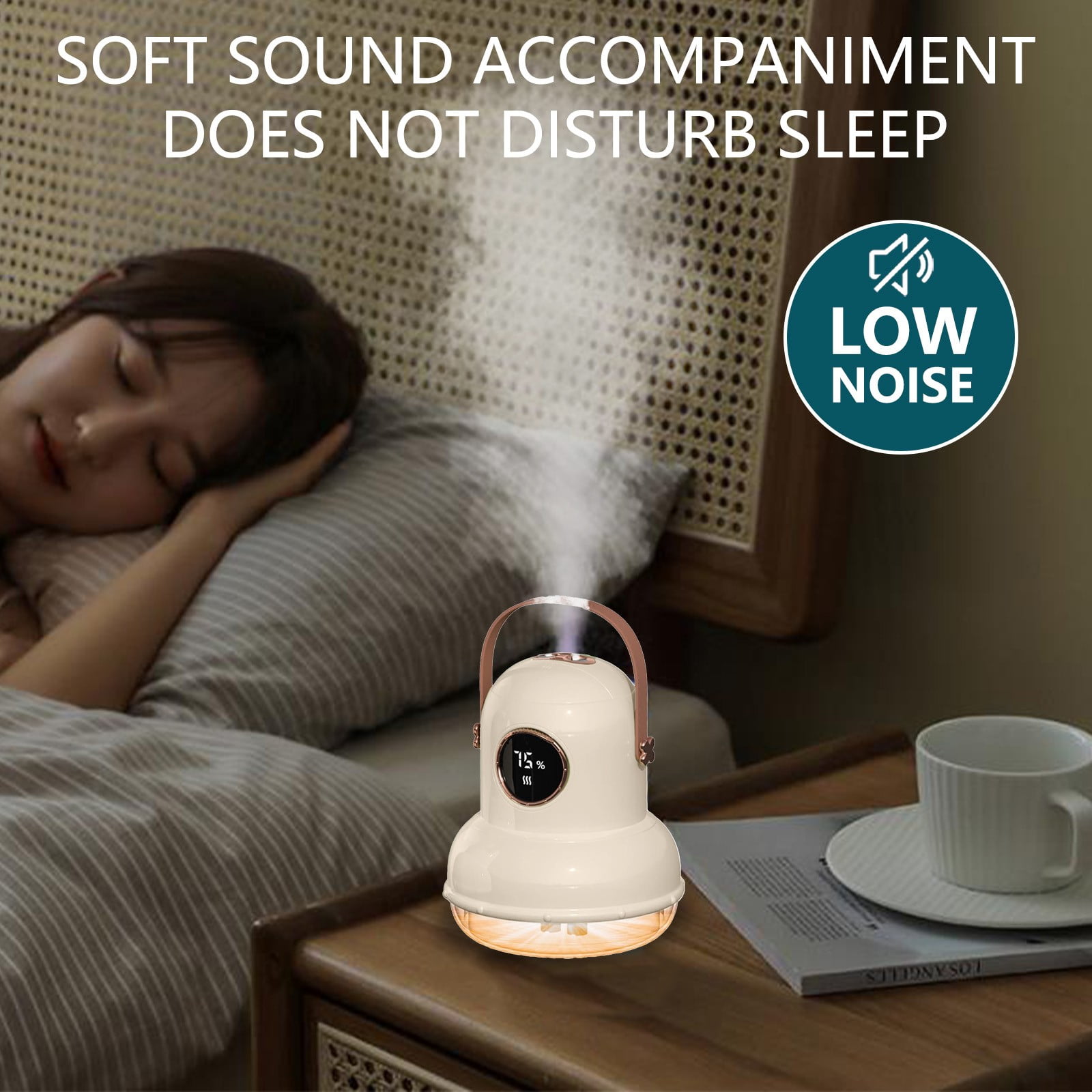 Wovilon Cool Mist Humidifier With Night Ligh Portable Mini Humidifier With LED Screen-Quiet Wireless Humidifier Three Spray Modes For Baby Kids Bedroom Home