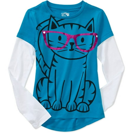 Girls Cat 2fer Graphic Tee