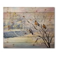 thumbnail image 3 of Designart 'Rustic Birds Sitting On A Tree In Winter Village' Farmhouse Print on Natural Pine Wood, 3 of 5