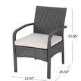 thumbnail image 3 of Grey PE Rattan Outdoor Chair / Comfortable Seating for Patio Chatting, 3 of 6