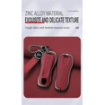 thumbnail image 3 of 4 Button Smart Key Fob Cover Compatible with Porsche 911 Cayenne Macan Panamera Taycan Key Holder Key Leather & Alloy Accessories with Keychains-4 Button, 3 of 6