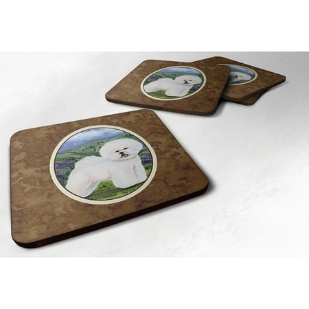 

Carolines Treasures SS8025FC Bichon Frise Foam Coaster Set of 4 3 1/2 x 3 1/2 multicolor