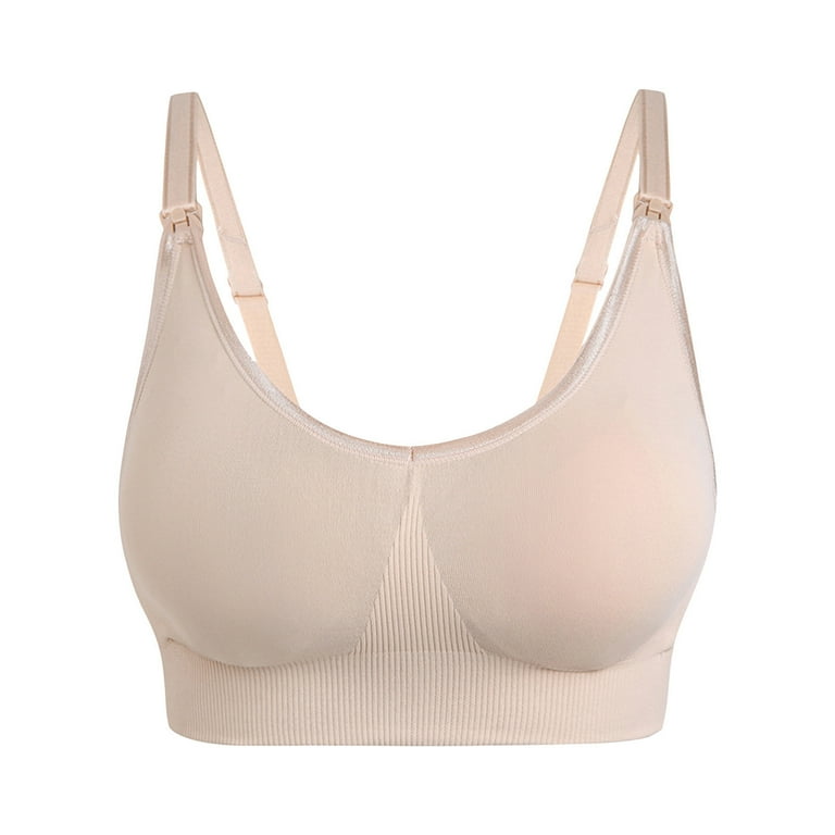 SELONE Nursing Bras for Breastfeeding No Underwire Front Closure Clip Zip  Front Snap Maternity Front Hook Close Breathable Seamless Ladies Traceless  No Front Buckle Breastfeeding Army Green M 