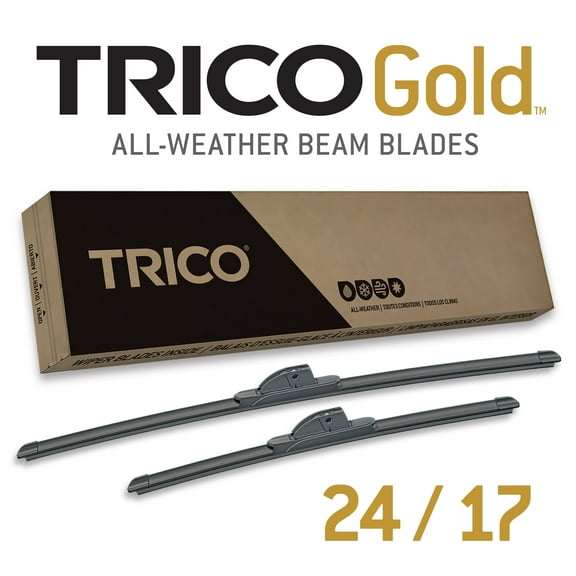 TRICO Gold 2 Pack, 24 and 17 inch, All Weather Automotive Replacement Wiper Blades, (18-2417)