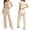 Black, variant on Yuncity Womens Pajamas Knit Slim Fit 2 Piece Heart Print Summer Short Sleeve Crew Neck Top And Pants Pjs Sleepwear Loungewear Nightwear,Size S-Xl Beige