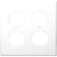 thumbnail image 1 of Stainless Steel Metal Wall Plates 2 Gang Duplex Receptacle White, 1 of 1