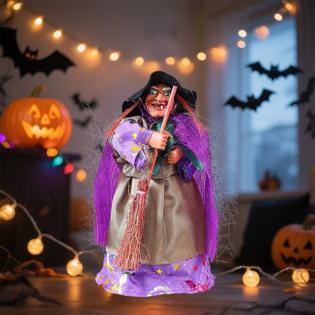 WHEANG Halloween Witch Figurines Holding Props For House Decoration