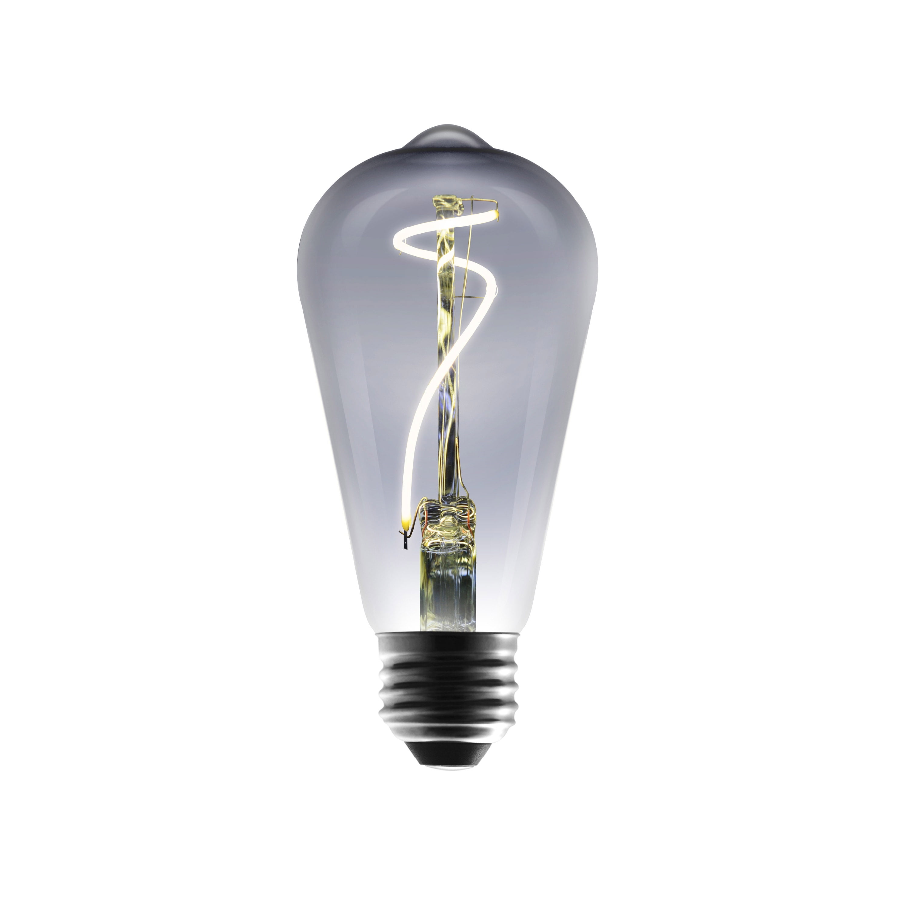 Better Homes & Gardens LED Vintage Light Bulb, ST19 40W Smoke Spiral Filament, E26, Dimmable - 4 Pk