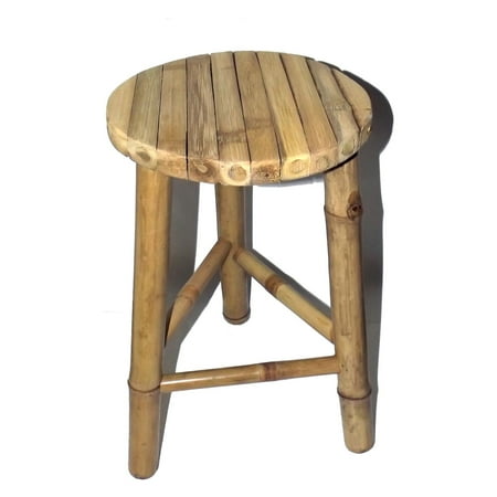 Bamboo54 Wood Backless Patio Bar Stool