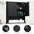 thumbnail image 4 of BENESKY Bathroom Wall Cabinet, Over Toilet Medicine Cabinet with 2 Doors and Tower Bar, Bathroom Storage Cabinet Wall Mounted with Adjustable Shelves, Black, 4 of 6