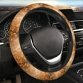 thumbnail image 4 of Kdxio Sparkling Orange and Black Print Elastic Stretch Steering Wheel Cover,Auto Steering Wheel Cover,15 Inch Anti-Slip,Warm in Winter and Cool in Summer,Fit Suvs,Vans Cars,Trucks, 4 of 5