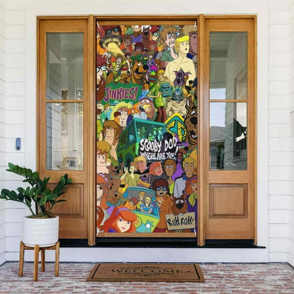 Door Cover Decoration Scooby-Doo Hanging Banner Backdrop Tapestry Outdoor Party Decor 72.8 x 35.4 Inch