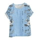 thumbnail image 4 of Vestidos Casuales Para Mujer, Blusas De Mujer De Moda Blusa de lino informal con botones y manga corta estampada para mujer, 4 of 4