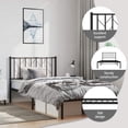 thumbnail image 5 of vidaXL Twin XL Metal Bed Frame with Headboard, Under Bed Storage, Noise Free, Black, No Mattress, 5 of 10