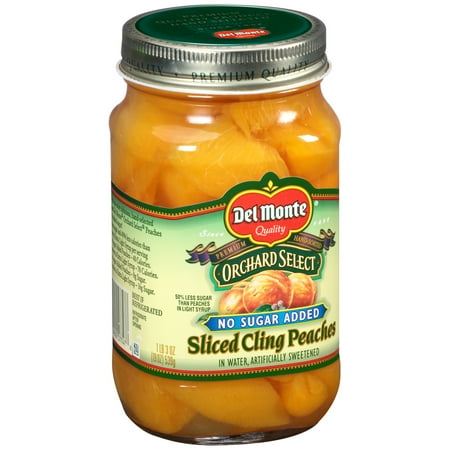 Del Monte® Orchard Select® Sliced Cling Peaches No Sugar Added in Water 19 oz. Jar
