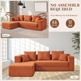 thumbnail image 4 of 106.5” Sectional Sofa with Chaise, YINIX 3 Seater L-Shaped Sofa Couch for Living Room, Orange, 4 of 7