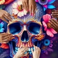 thumbnail image 4 of 1000 Pieces Skull Woman Jigsaw Puzzles - Horror Woman and Flower Design, Paper Puzzle for Family Fun & Brain Challenge, for Holidays & Halloween, 4 of 6