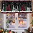 thumbnail image 5 of Merry Christmas Valances for Windows, 54 x 18in, Plaid Xmas Tree Snowflake Red Green Rod Pocket Kitchen Valance Curtain Light Filtering Window Treatments for Living Room Bedroom, 1 Panel, 5 of 7