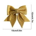 thumbnail image 3 of Christmas Glitter Foam Bow Decoration for Christmas Tree Gold Color 5.9 x 4.7 Inches Large Size 2 Pack for Indoor Outdoor Holiday Gift Box Garland Wreath Use, 3 of 6