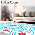thumbnail image 2 of ODIKA 2'x3' Machine Washable Non-Slip Area Rug, Seahorse Waves Welcome Nautical Ocean Entrance Design High Traffic Rug, Blue, 706978, 2 of 7