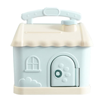 LULULION House Shaped Bank Plastic Blue 1Pcs