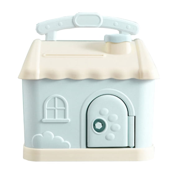 LULULION House Shaped Bank Plastic Blue 1Pcs