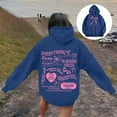 thumbnail image 2 of Fshinging Women's 2025 Y2K Hoodies Bow Letter Graphic Long Sleeve Drawstring With Pockets Lightweight Pullover Sweaters, 2 of 7