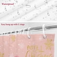 thumbnail image 6 of Merry Christmas Bathroom Shower Curtain Pink Santa Claus Poinsettia Winter Snowflake Waterproof Washable Shower Curtains for Bathtub Bath Decor with Grommets and Hook 66 X 72 Inch, 6 of 8