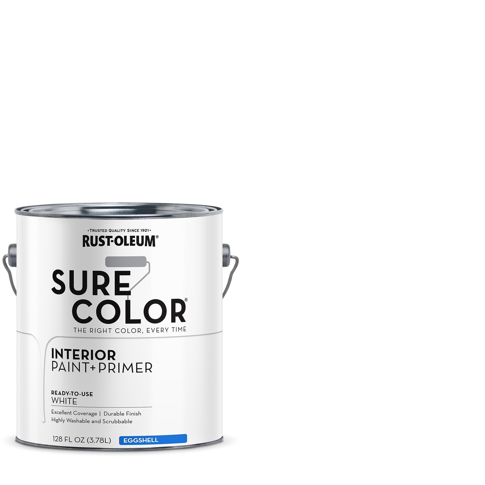 Rust-Oleum 2-Pack of 1 gal 380217 White Sure Color Interior Paint + Primer, Eggshell