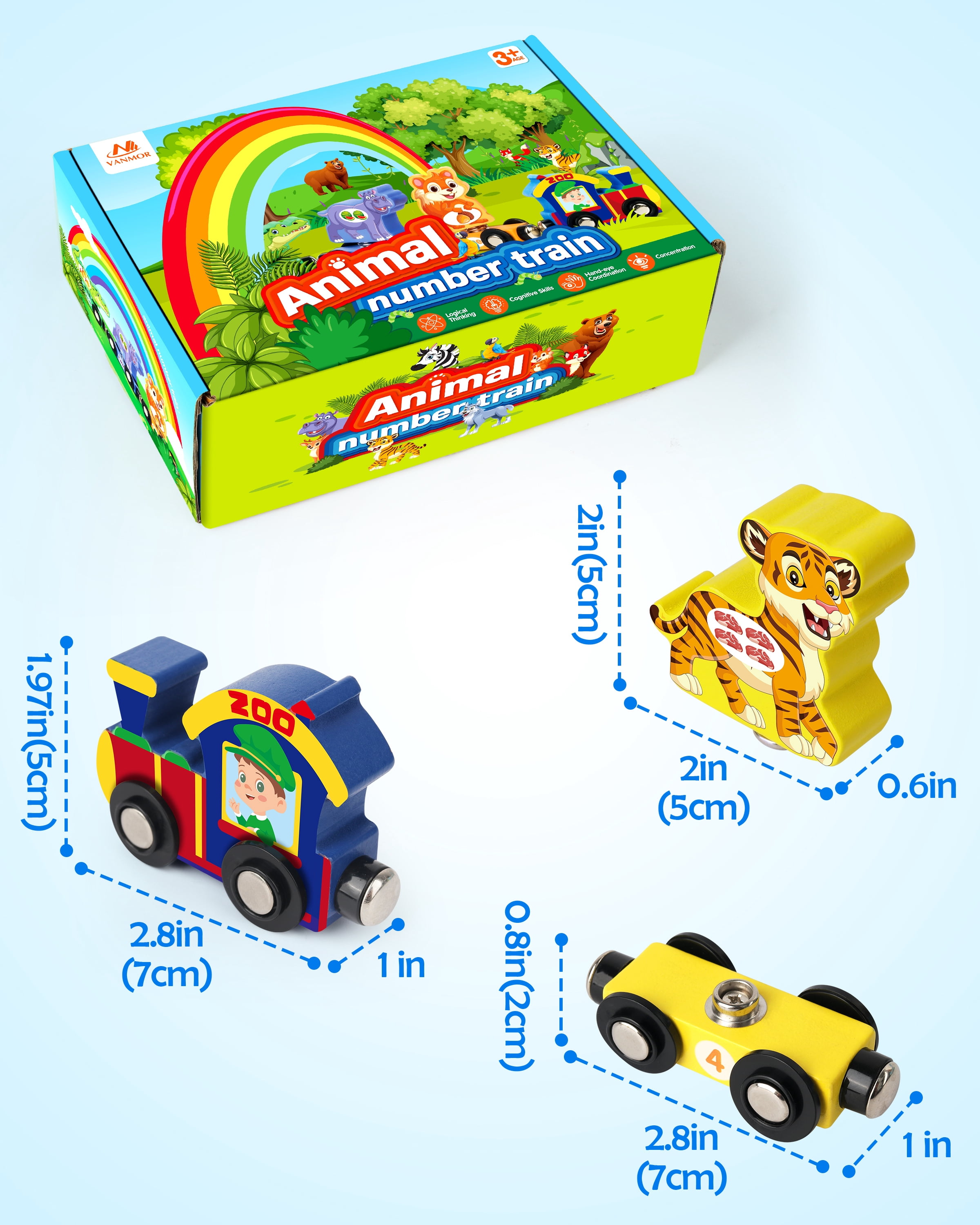 Train Alphabet Magnétique En Bois Vanmor – 27 Pièces + 42 Cartes Flash, Jouet éducatif Pour Enfants Dès 3 Ans