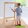 thumbnail image 3 of Little Partners Peek-A-Boo Art Toddler Easel, Two-Sided Adjustable Height Clear Plexi Glass Paint Station for Kids with Built-in Storage, Eraser, Paint Containers - Natural, 3 of 10