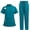 03-Turquoise, variant on Scrubs Set For Women V-Neck Short Sleeve Solid Color Nursing Uniforms with Pockets Light Purple S