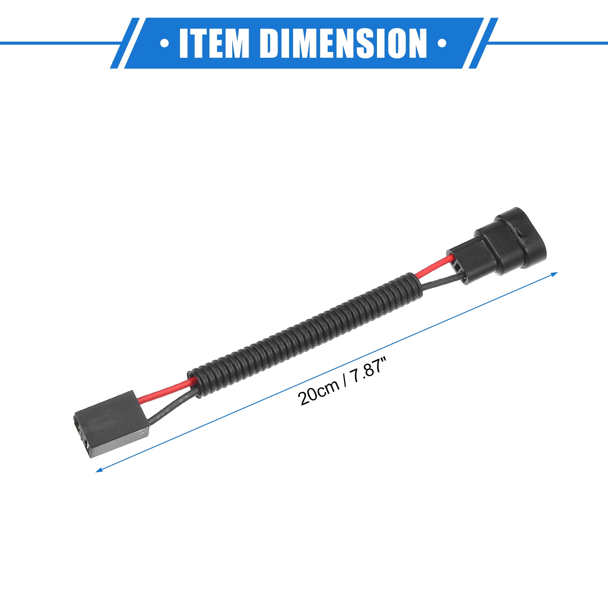 Unique Bargains 2pcs 9006 Male to H7 Female Extension Wire