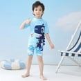 thumbnail image 4 of Gerichy Boys Swim Set, 2T 3T 4T 5T Swimsuit Boys Toddler Baby Boys 3 Piece Swimsuit Set Short Sleeve Bathing Suit Baby Rash Guard Swimwear With Sun Hat, 4 of 7