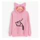 thumbnail image 2 of Orejas De Gato Lindo Ajuste Flojo Señoras Sudadera Caliente, 2 of 6