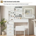 thumbnail image 4 of BeesClover Makeup Vanity Desk with LED Mirror, Charging Port & 3-Color Lights – 4-Drawer Dressing Table, 4 of 8