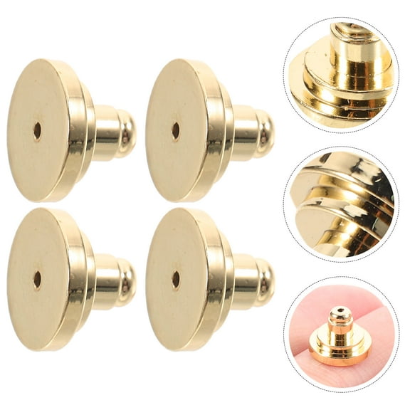 WHAMVOX 4pcs Earring Backs For Studs Locking Secure Earring Backs Replacements For Droopy Ears Flat Earring Backs For Women Girls
